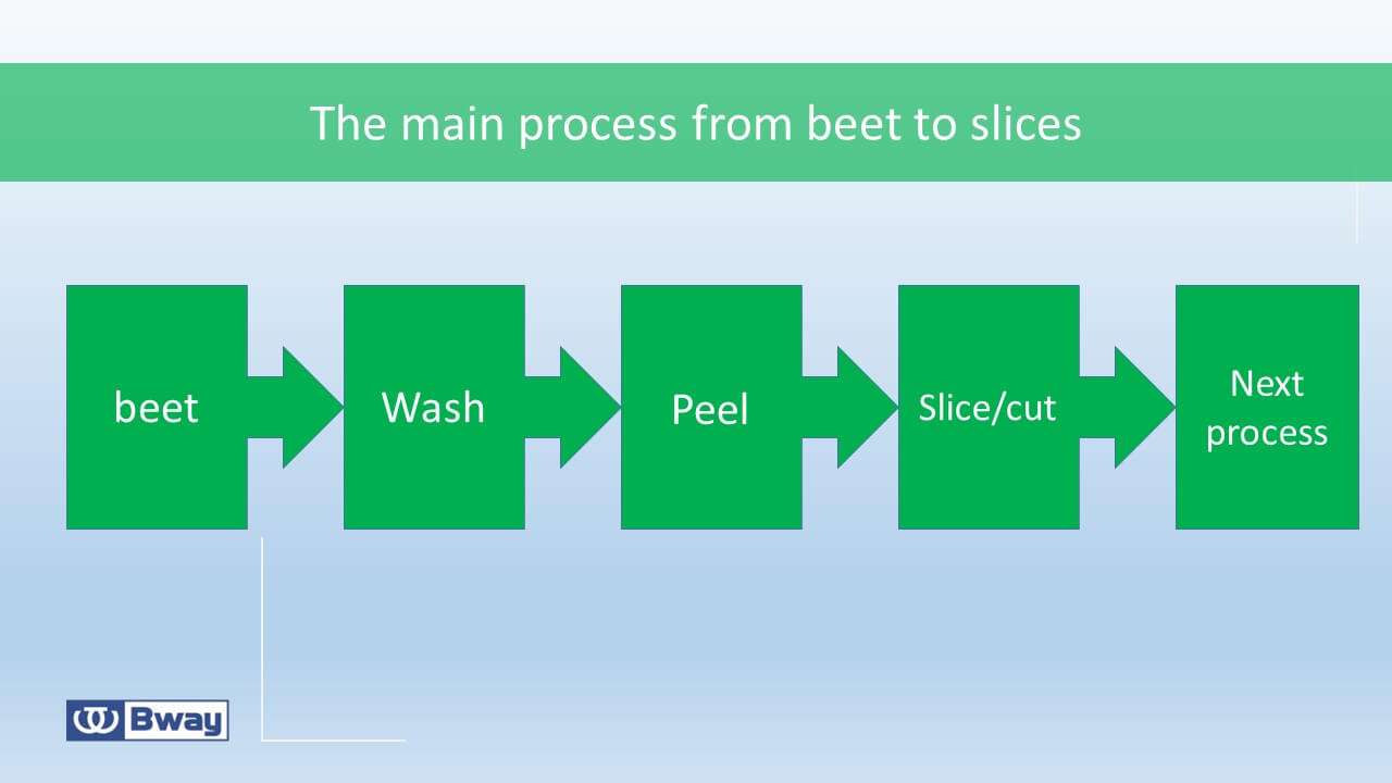 The main process from beet to slices The main process from beet to slices