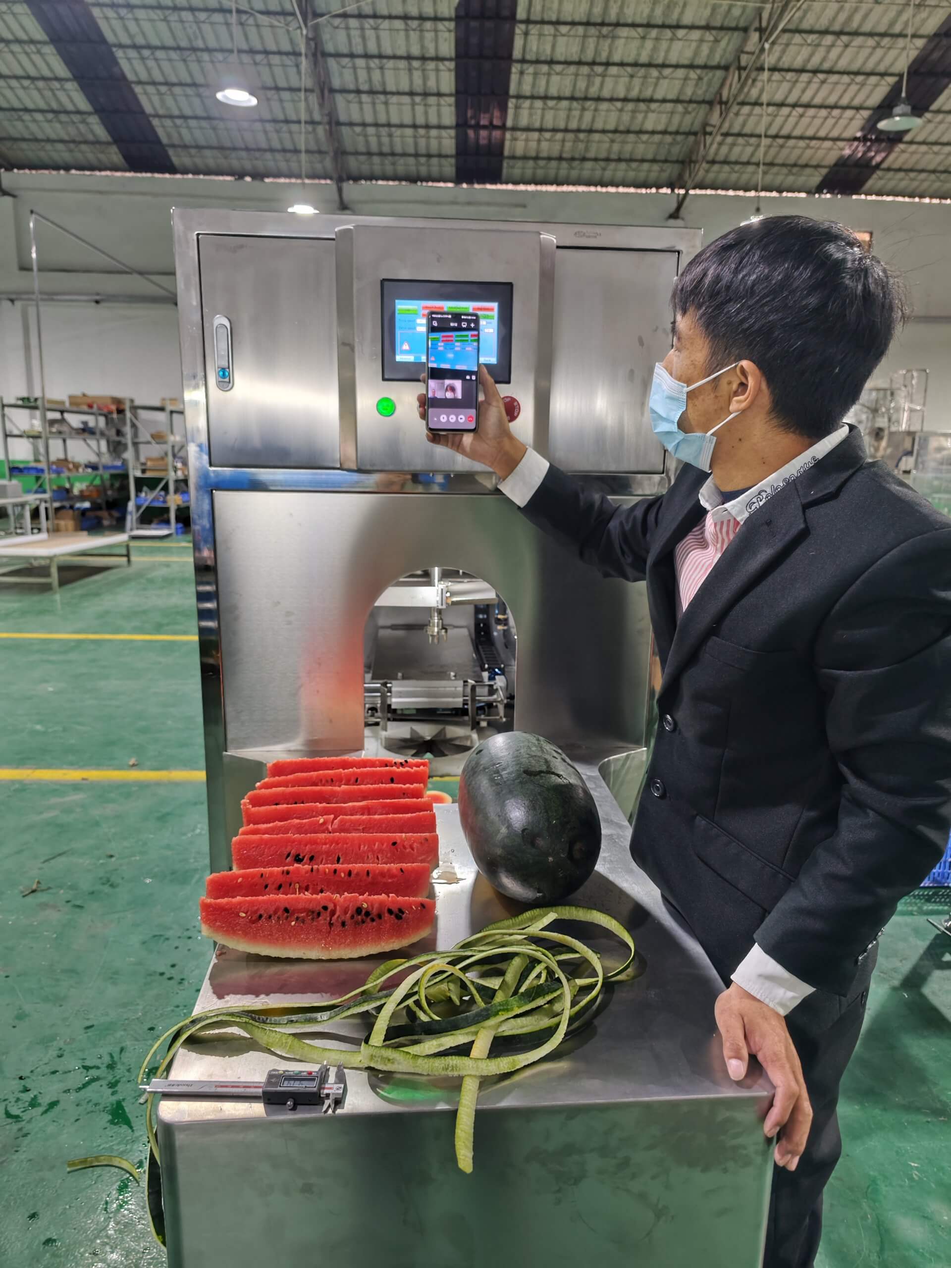 bway automatic melon peeling machine butternut sqush proessing line from bway